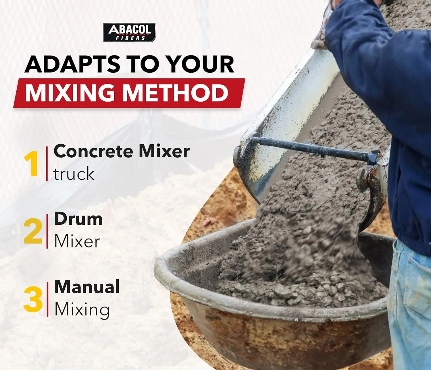 12 Lb Synthetic Macrofiber for Concrete Mix, Reduces Costs of Welded Mesh, Easy Applicable to Hand Mixed and Premix Concrete. Made with PP PET Increases Concret Strength