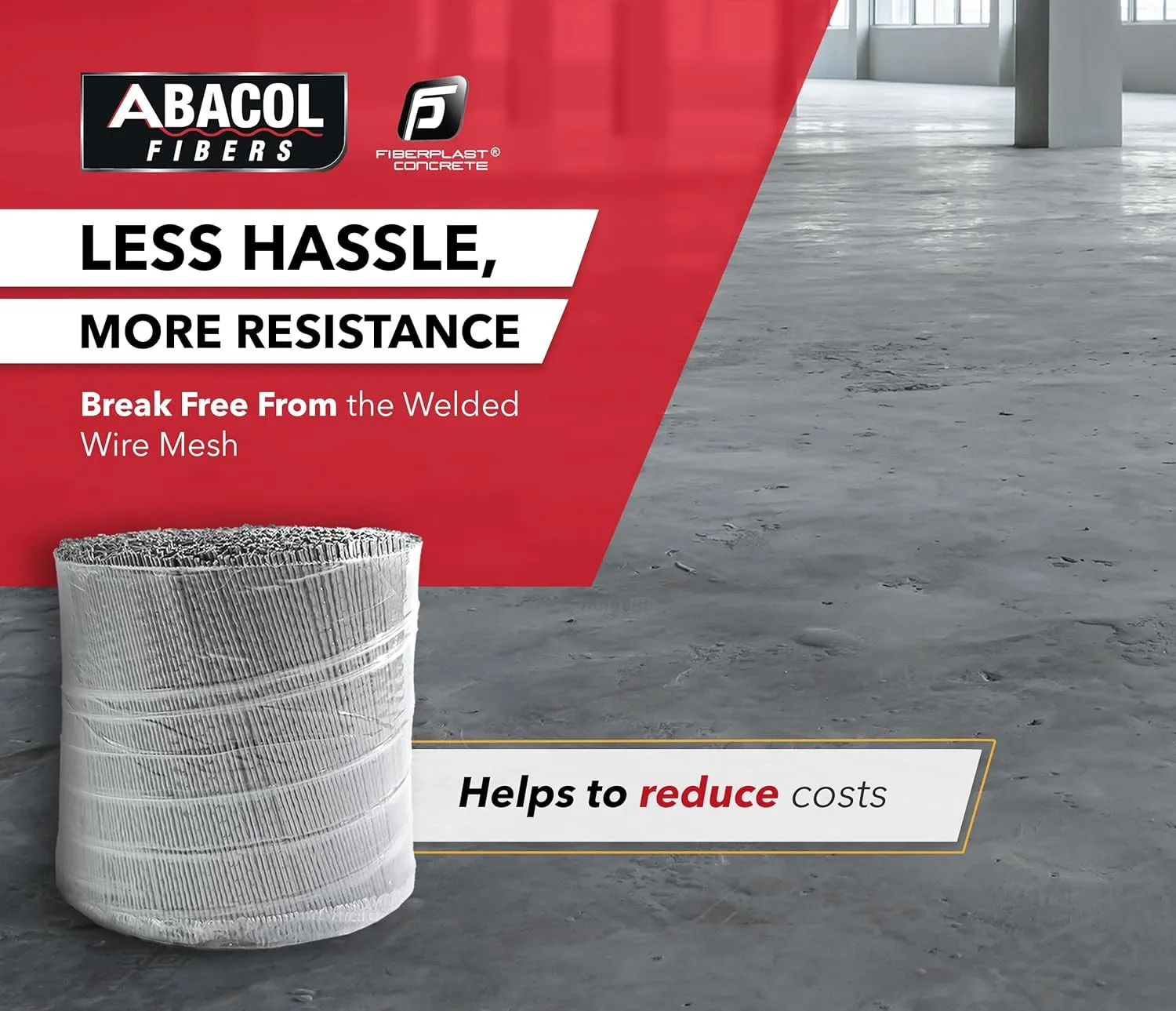 12 Lb Synthetic Macrofiber for Concrete Mix, Reduces Costs of Welded Mesh, Easy Applicable to Hand Mixed and Premix Concrete. Made with PP PET Increases Concret Strength