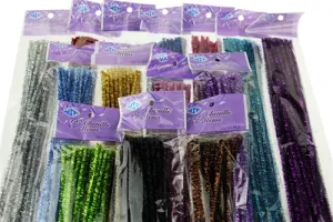 12" Wired Craft METALLIC CHENILLE Stems - Pipe Cleaners (25 Pcs)