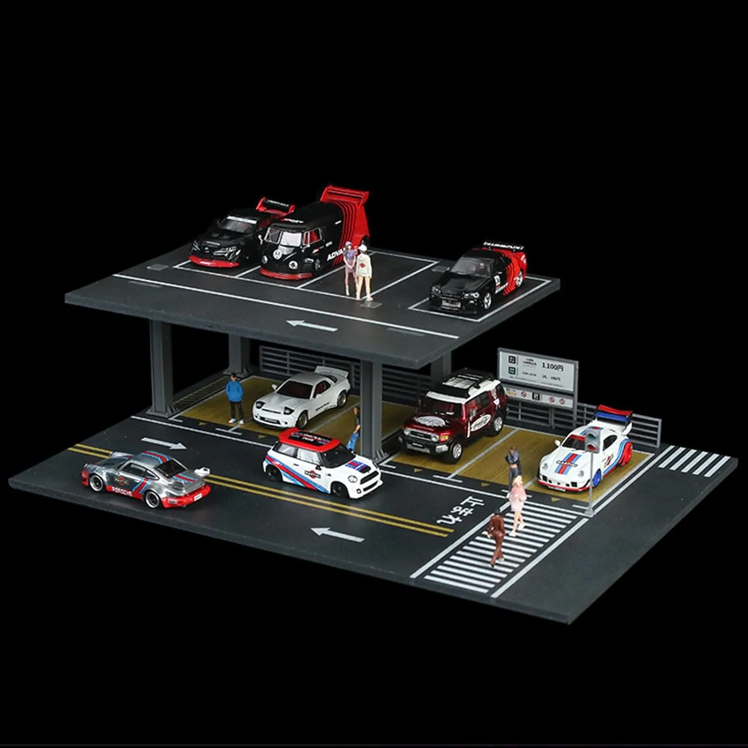 1/64 Scale Diecast Cars Storage & Organizer Display Case Garage Diorama Compatible with Hot Wheels Matchbox Model Car (Platform 02)