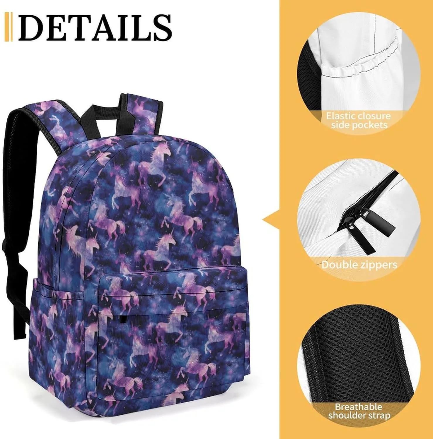 17 Inch Laptop Backpack Galaxy Unicorn Starry Nebula Teen Girls Boys School Backpack Bags Travel Bookbag Back Pack Outdoor Daypack for Women Men