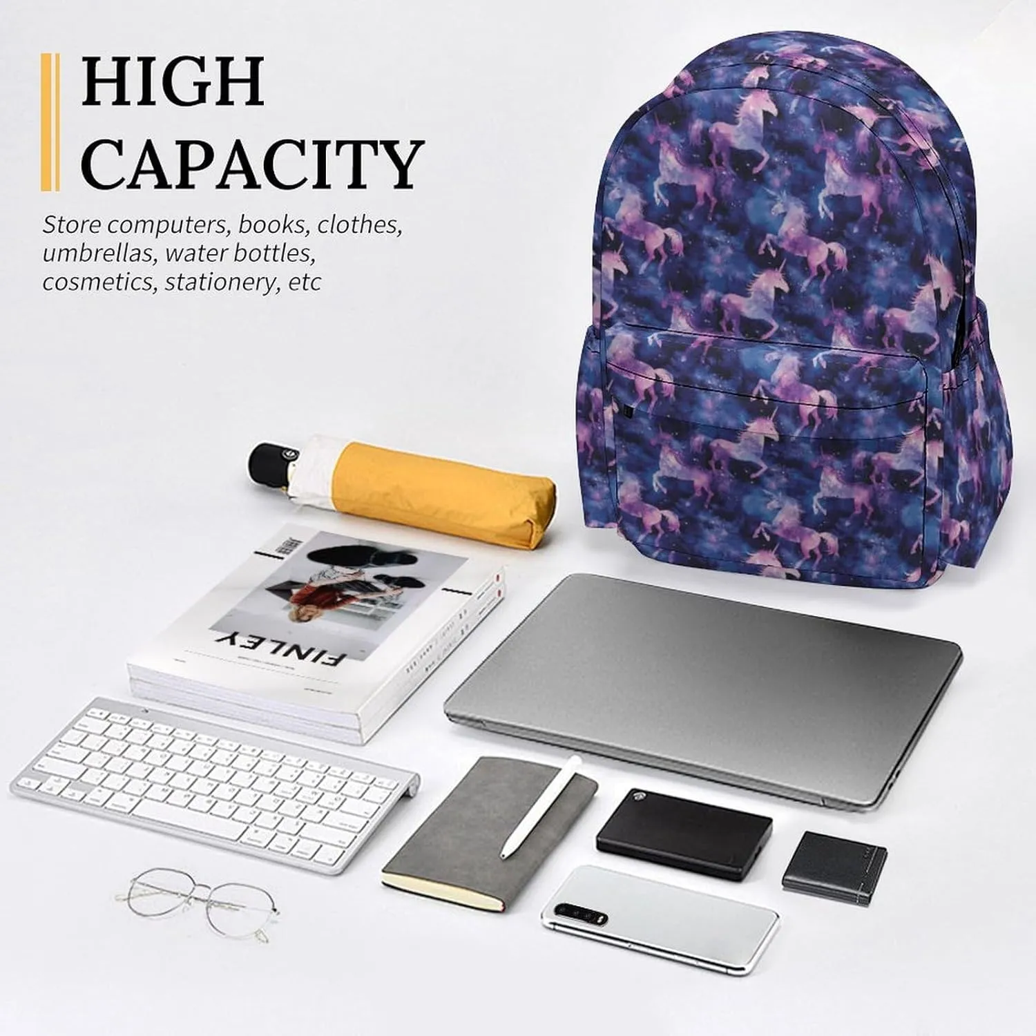 17 Inch Laptop Backpack Galaxy Unicorn Starry Nebula Teen Girls Boys School Backpack Bags Travel Bookbag Back Pack Outdoor Daypack for Women Men
