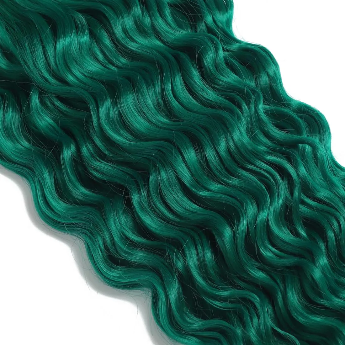 18 inch Ocean Wave Crochet Hair Deep Wave Twist Crochet Hair Extensions Curly Braiding Hair 3 packs Long Wavy Water Wave Braids For Women Synthetic Crochet Braid Hair (18 inch, Green)