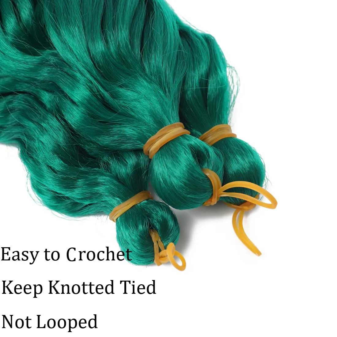 18 inch Ocean Wave Crochet Hair Deep Wave Twist Crochet Hair Extensions Curly Braiding Hair 3 packs Long Wavy Water Wave Braids For Women Synthetic Crochet Braid Hair (18 inch, Green)