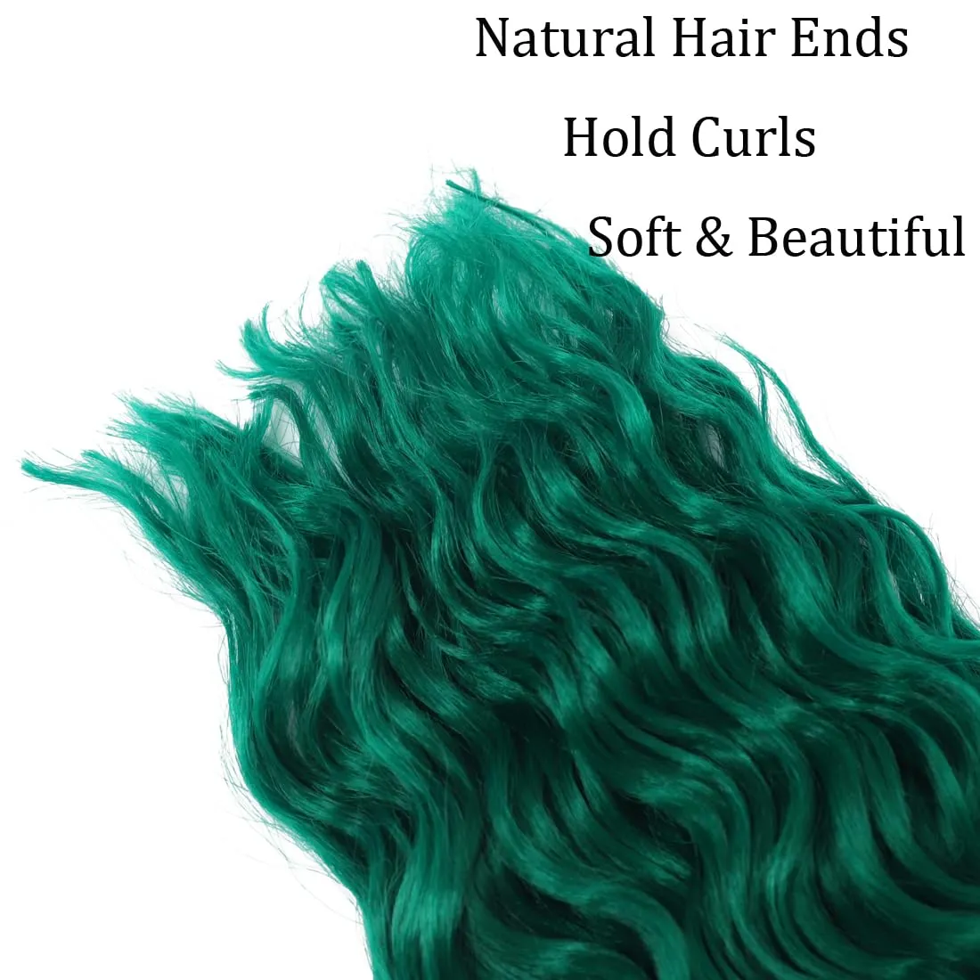 18 inch Ocean Wave Crochet Hair Deep Wave Twist Crochet Hair Extensions Curly Braiding Hair 3 packs Long Wavy Water Wave Braids For Women Synthetic Crochet Braid Hair (18 inch, Green)