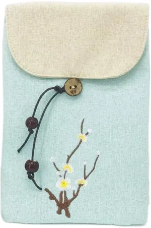 18cm Crossbody Bag Retro Versatile Embroidery Literature Crossbody Bag Girl