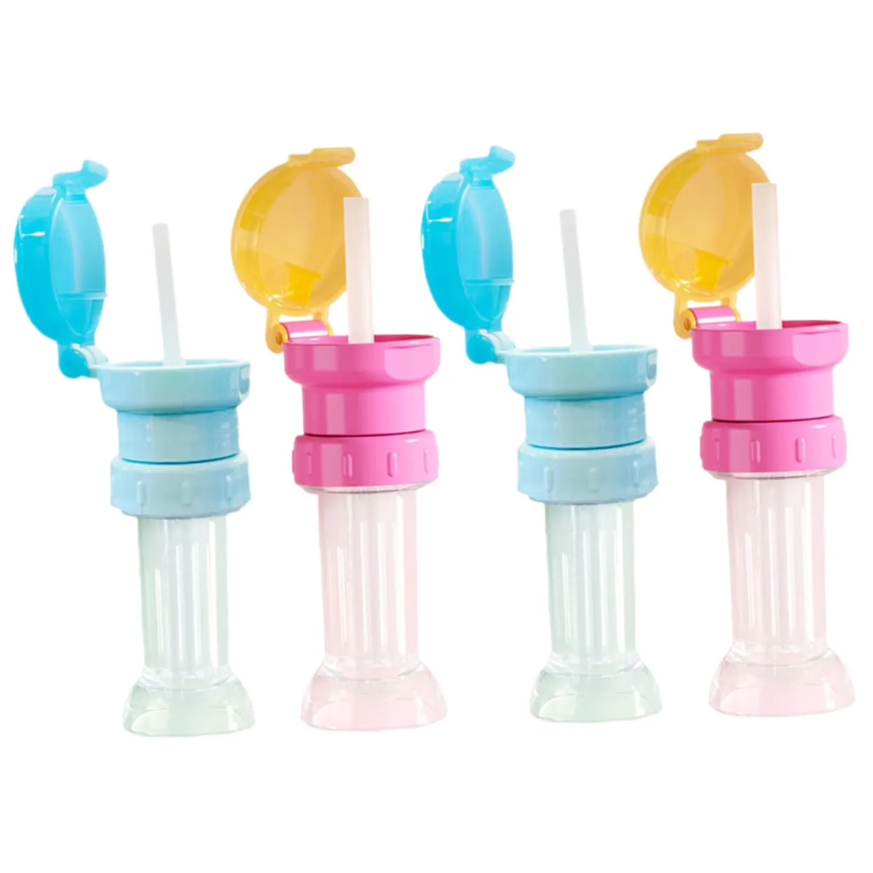 1set Water Bottle Adapter with Straw Caps Bottle Topper for Easy Drinking Design Convenient for Juice Water 4pcs