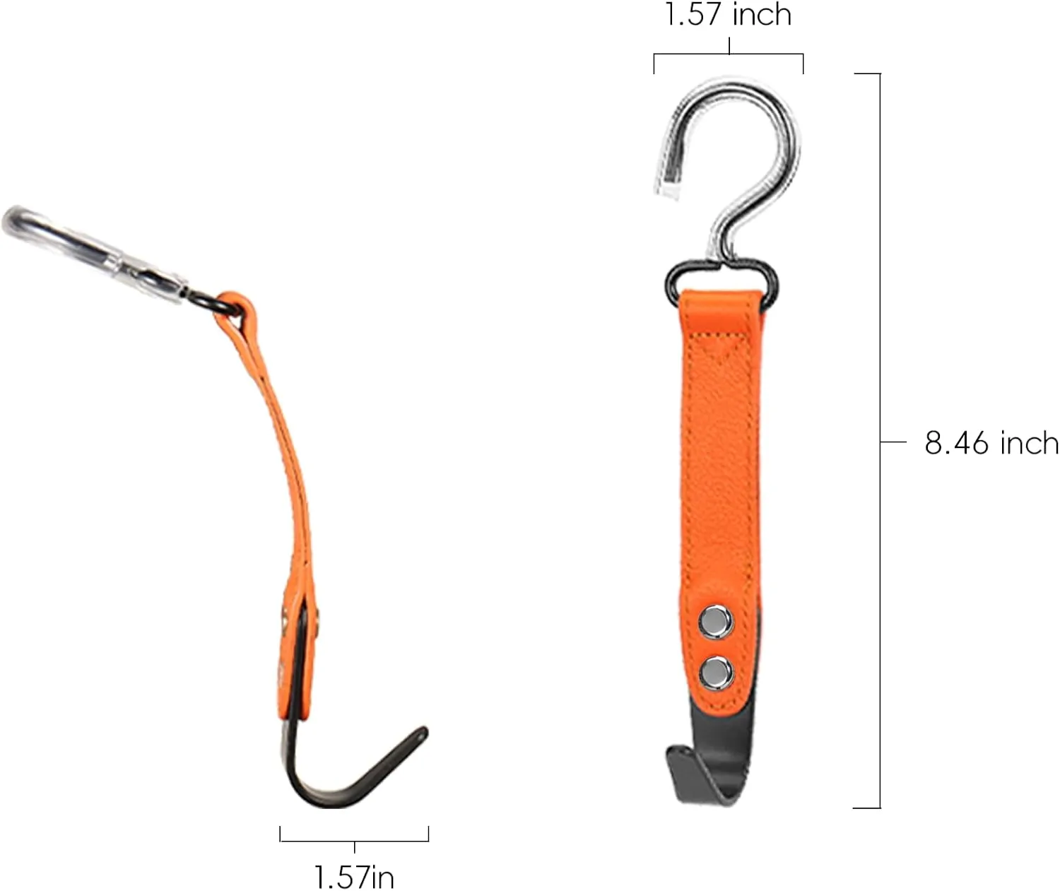 2 Pack Car Hook Holder Leather Headrest Hooks for Purses and Bags,SUS304 Car Hook(Orange)