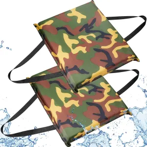 2 Pcs Flotation Cushion Throwable PFD Boat Cushion Summer Throwable Flotation Device Foam Boat Seat Cushion Life Preserver for Safety Device Float Sailing Fishing Marine (Camouflage)