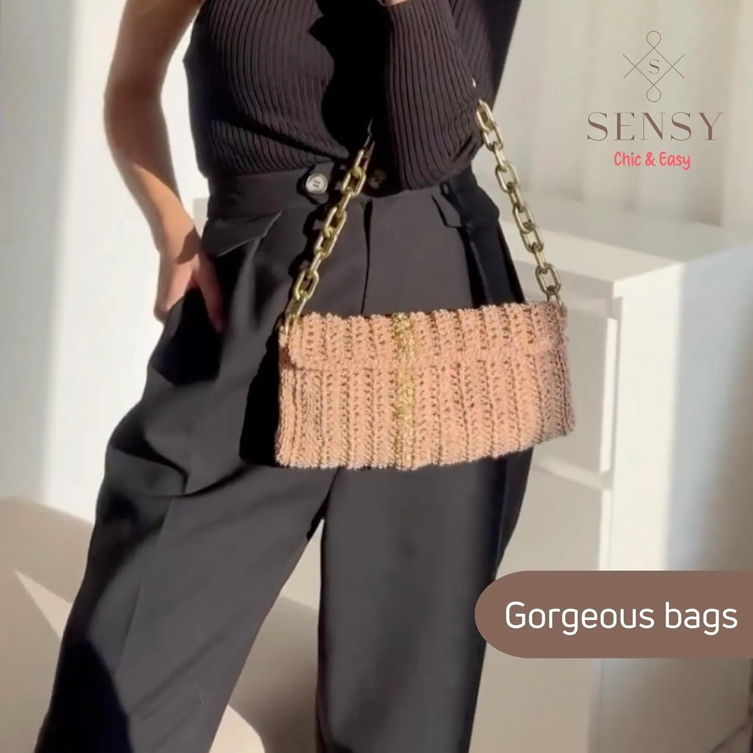 2 Skeins of Sensy Premium Chic & Easy 1.5mm 218 Yards 50% Cotton 50% Polyester Rope Crochet Bag Cord Crochet Thread (Copper)