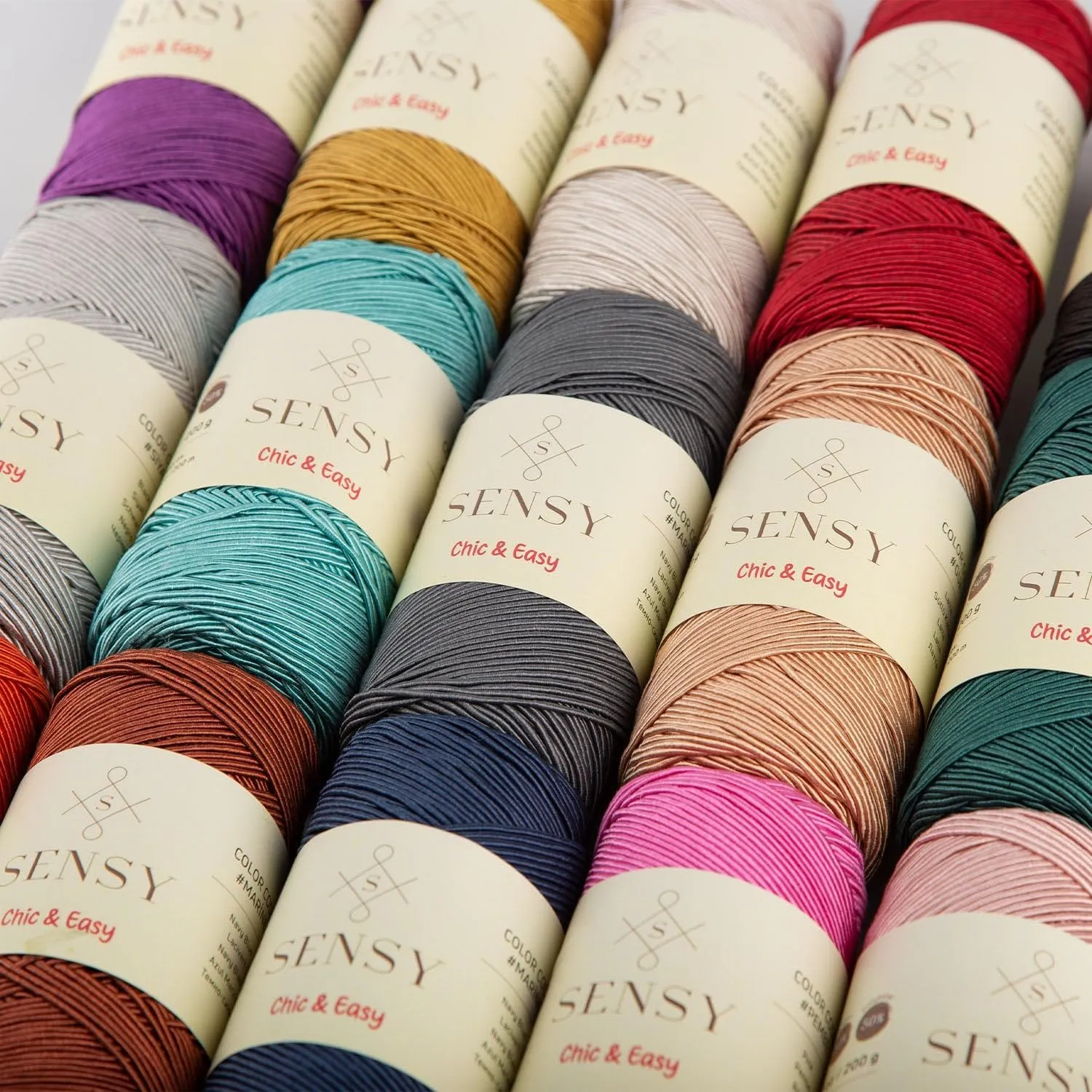 2 Skeins of Sensy Premium Chic & Easy 1.5mm 218 Yards 50% Cotton 50% Polyester Rope Crochet Bag Cord Crochet Thread (Copper)