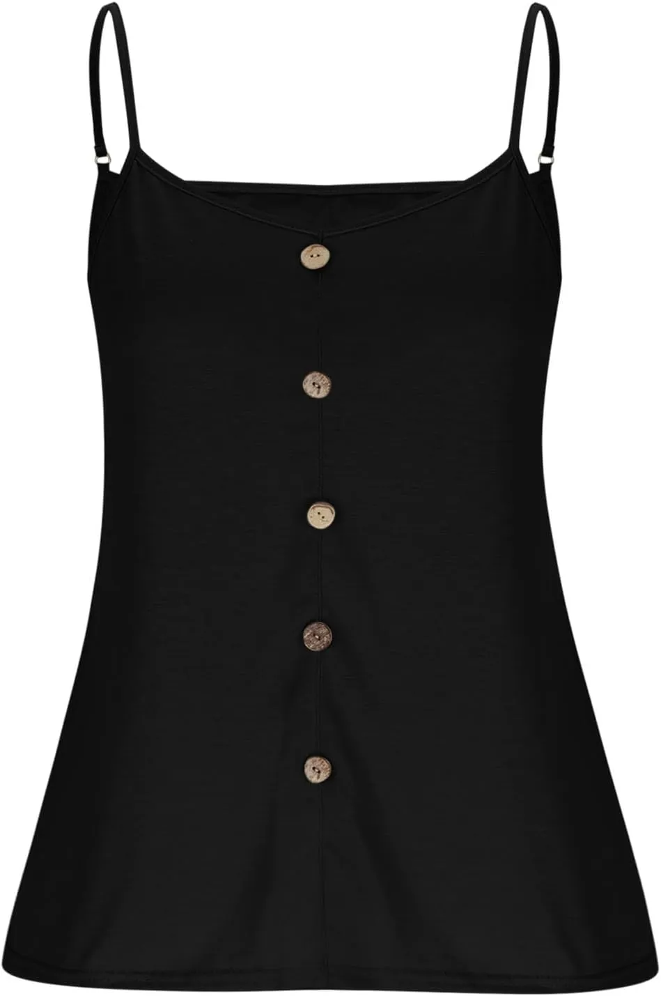 2025 Plus Size Tank Tops for Women Summer Buttons V Neck Solid Color Sleeveless Tanks Loose Fit Pleated Flowy Cami