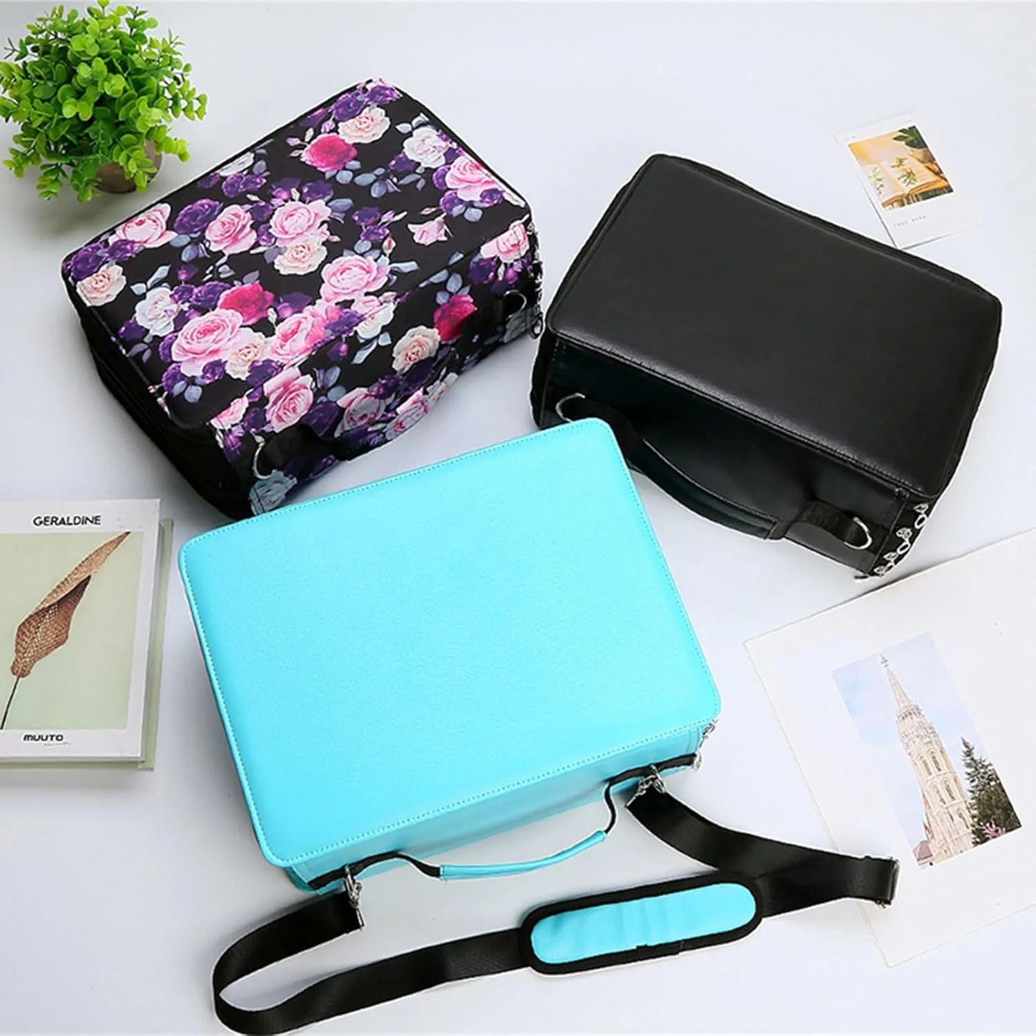224 Slots Large Capacity Multilayer Marker Case With Shoulder Strap For Permanent Paint Marker Sketch Markers Storage