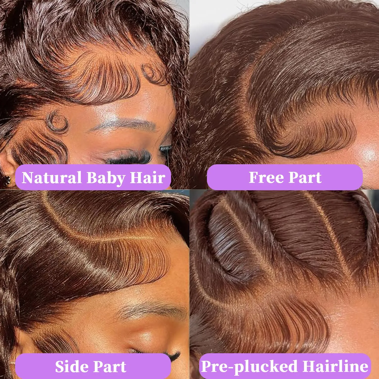 24 Inch 13x6 Brown Deep Wave Lace Front Wigs Human Hair Chocolate Brown Curly Wig Human Hair 200 Density HD Lace Frontal #4 Colored Curly Wig Wet and Wavy Glueless Wigs Human Hair Wigs for Women