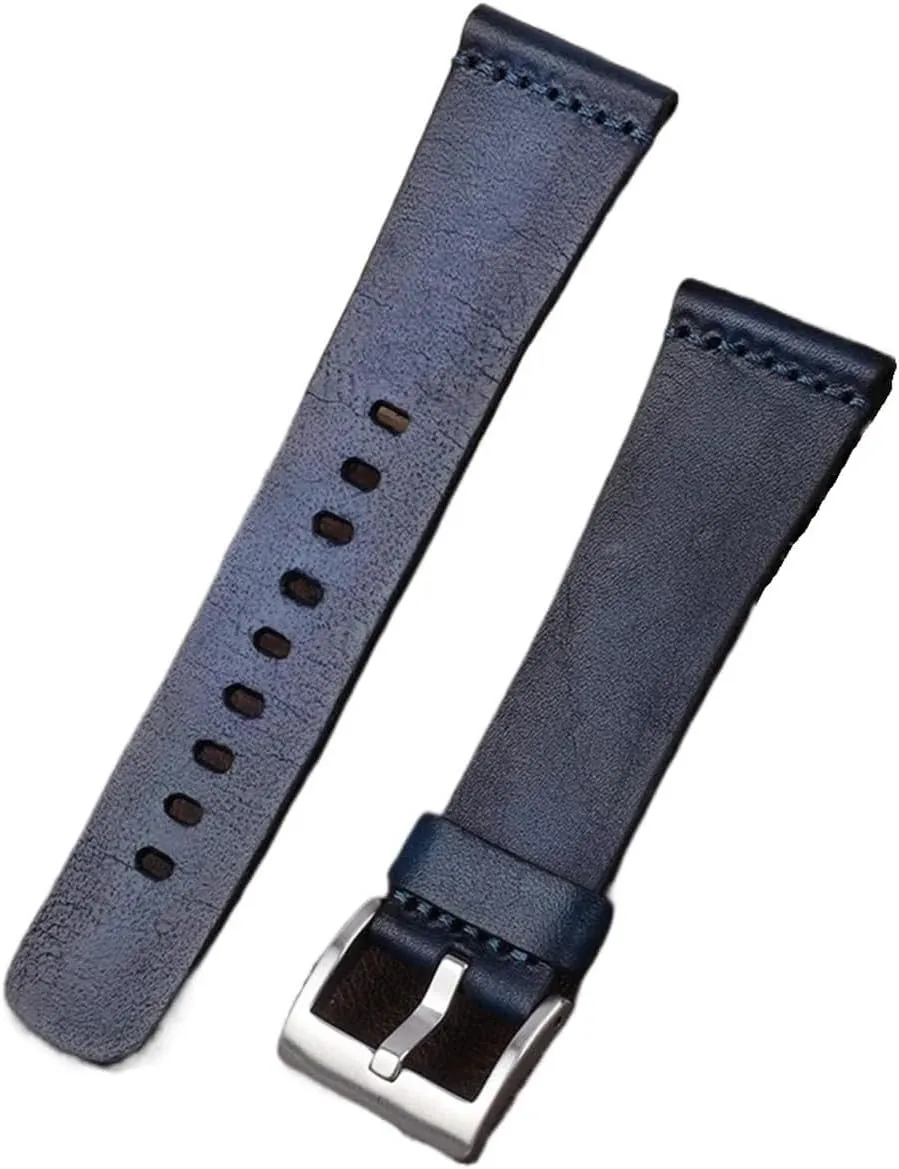 24mm Vintage Genuine Leather Watchband Black Coffee Brown Women Men Watch Band Strap Stainless Steel Buckle Watches Accessories?