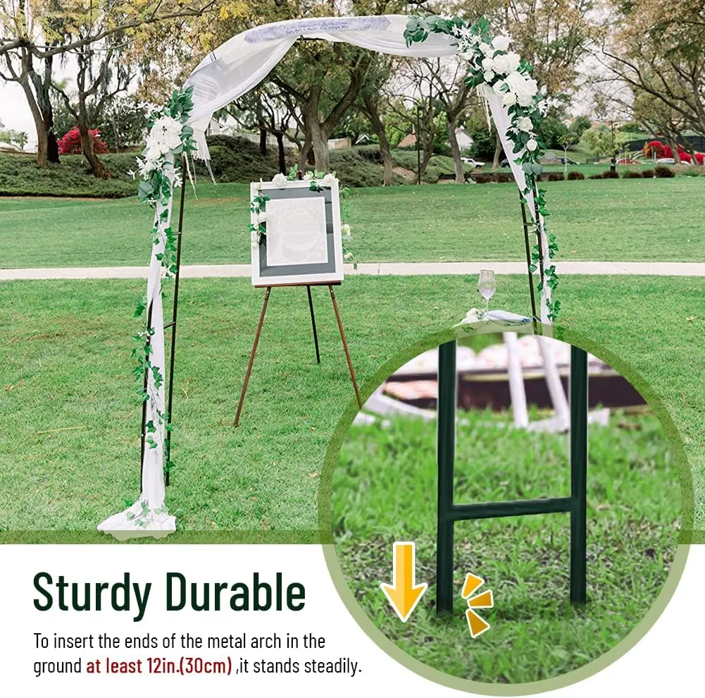 2PCS Wedding Garden Arch Stand,7.9Ft Metal Outdoor Indoor Garden Arbors Stand for Climbing Plant Wedding Christmas Party Decoration (Green-2PCS)