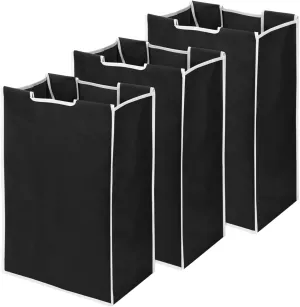 3 Bag Laundry Sorter Replacement Bags, Jhua 3 Pack Large Hamper Cart Removable Replacement Bags, 600D Laundry Hamper Liner Laundry Storage Organizer Replacement Bags, 14.9x9.0x21.7in, No Hangers