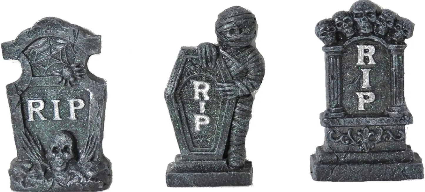 3 Halloween Tombstones for Halloween Village