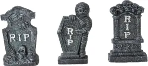 3 Halloween Tombstones for Halloween Village