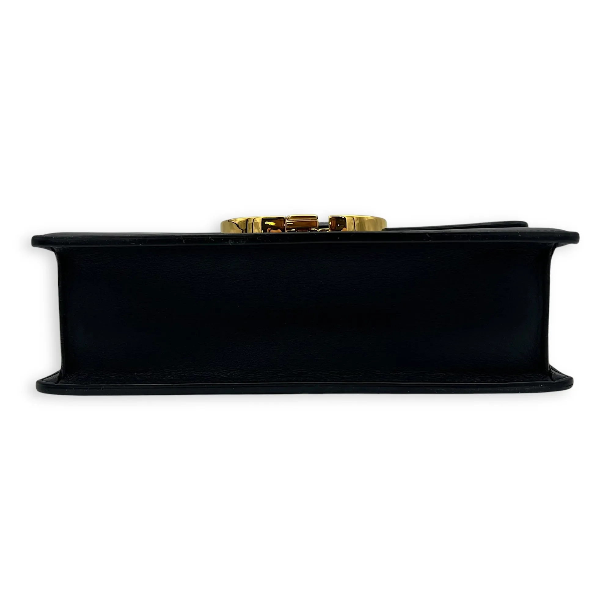 30 Montaigne Crossbody Bag Black in Calfskin, Gold hardware