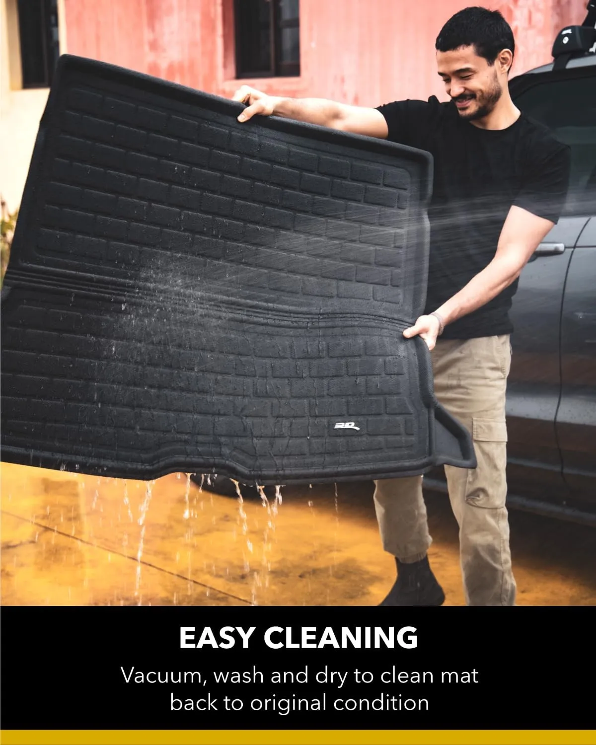 3D MAXpider Custom Fit Kagu Black Stowable Cargo Liner Compatible with Volvo XC90 2015-2025 - Behind 2nd Row Cargo Liner