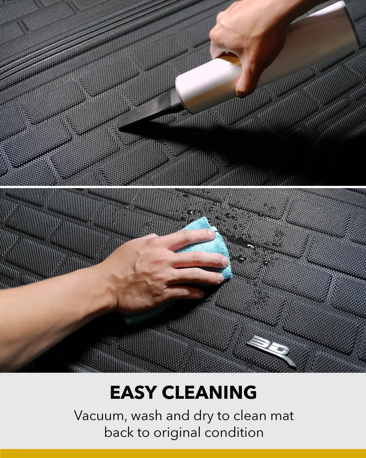 3D MAXpider Custom Fit Kagu Black Stowable Cargo Liner Compatible with Volvo XC90 2015-2025 - Behind 2nd Row Cargo Liner