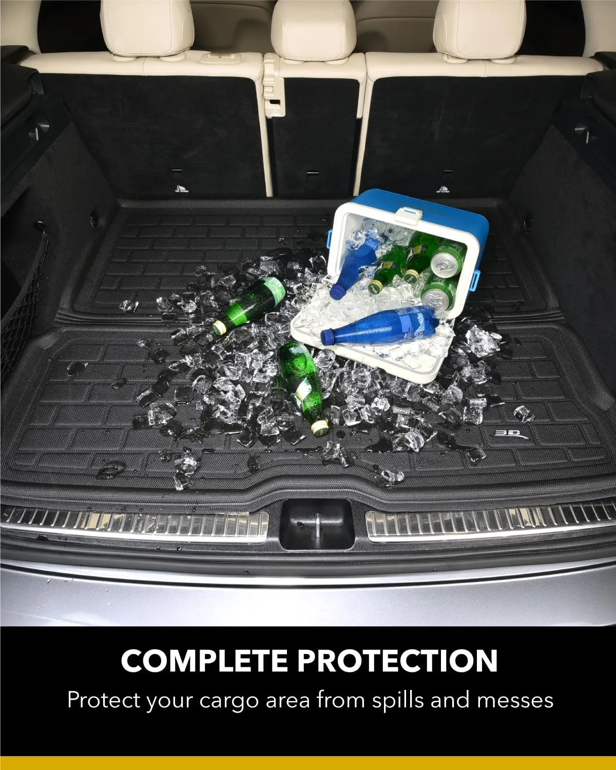3D MAXpider Custom Fit Kagu Black Stowable Cargo Liner Compatible with Volvo XC90 2015-2025 - Behind 2nd Row Cargo Liner