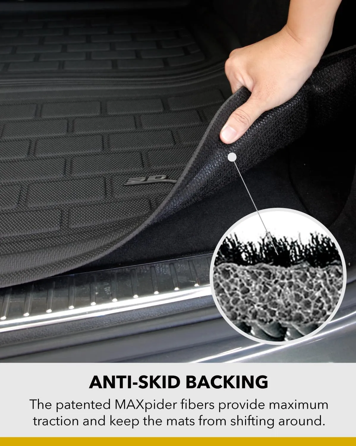 3D MAXpider Custom Fit Kagu Black Stowable Cargo Liner Compatible with Volvo XC90 2015-2025 - Behind 2nd Row Cargo Liner