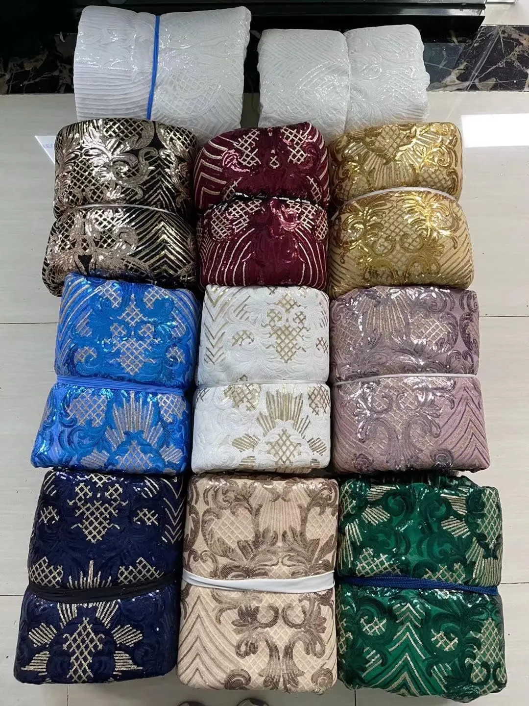 3Yard African Lace Fabric 2023 White French Net Sequins Fabric Sewing Embroidered Lace Tulle Nigerian Lace Fabric (3Yard,Forest)