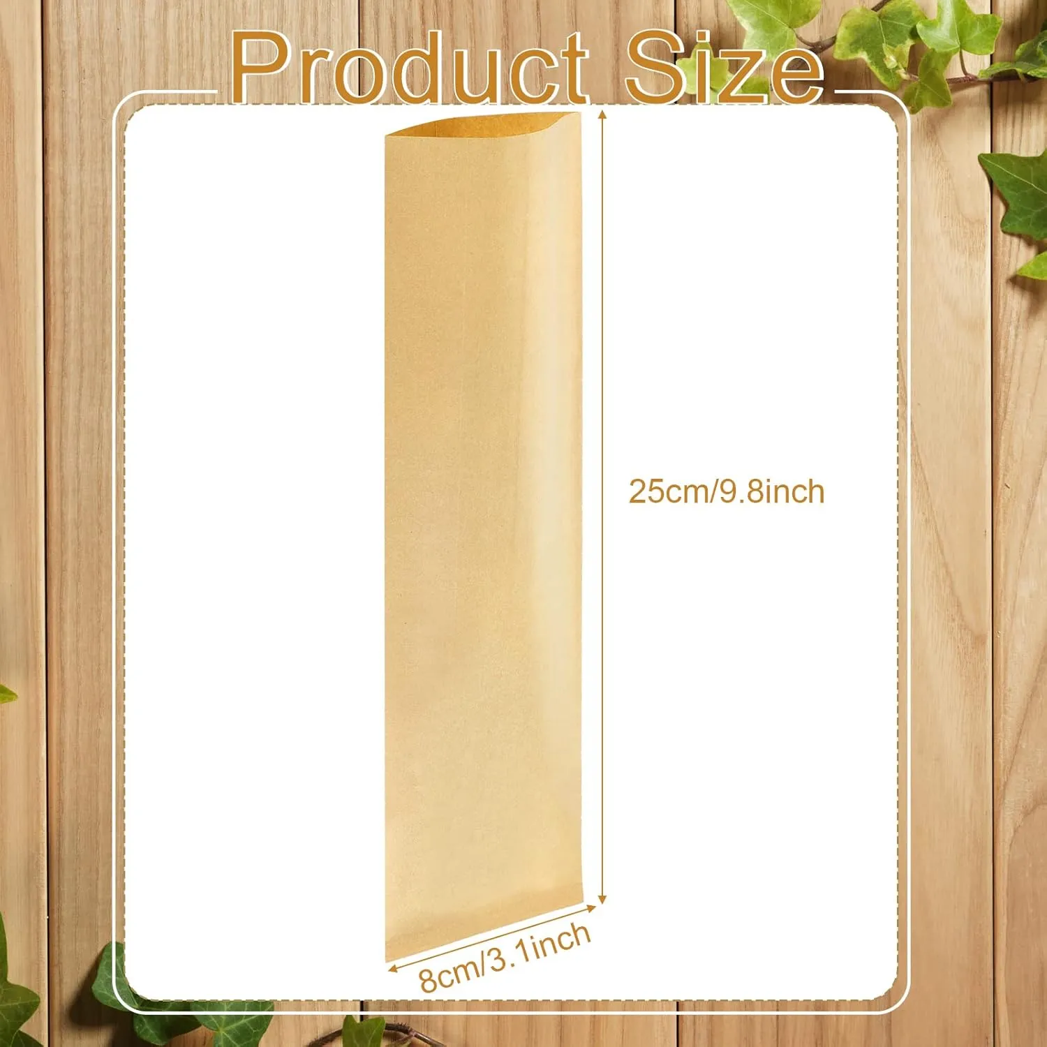 5000 Pieces Kraft Paper Lunch Bags Disposable Pretzel Cookies Bags Oilproof Kraft Paper Silverware Sleeves Stock Bag for Kitchen Utensils Cutlery Bakery Rods Candy, 3.1 x 9.8 Inch(Brown)