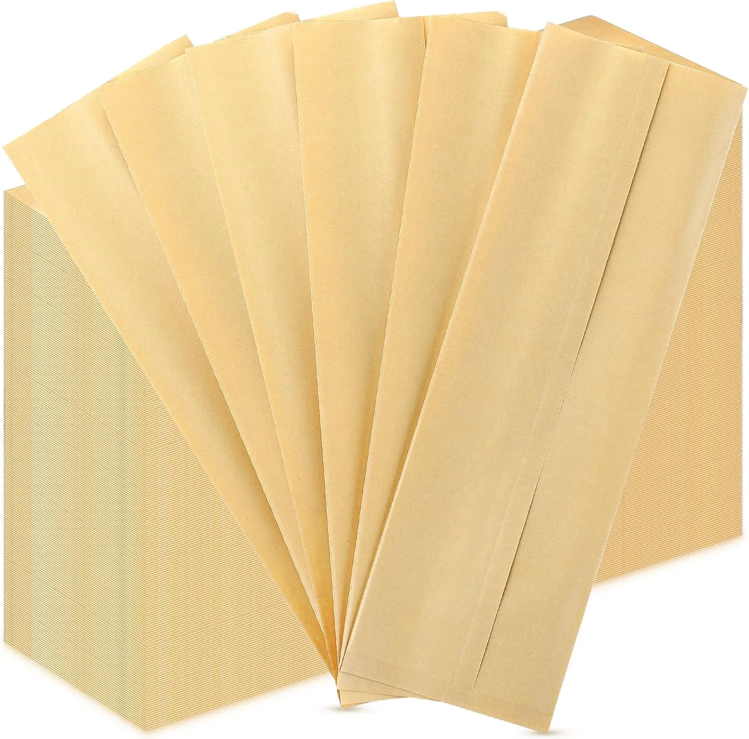 5000 Pieces Kraft Paper Lunch Bags Disposable Pretzel Cookies Bags Oilproof Kraft Paper Silverware Sleeves Stock Bag for Kitchen Utensils Cutlery Bakery Rods Candy, 3.1 x 9.8 Inch(Brown)