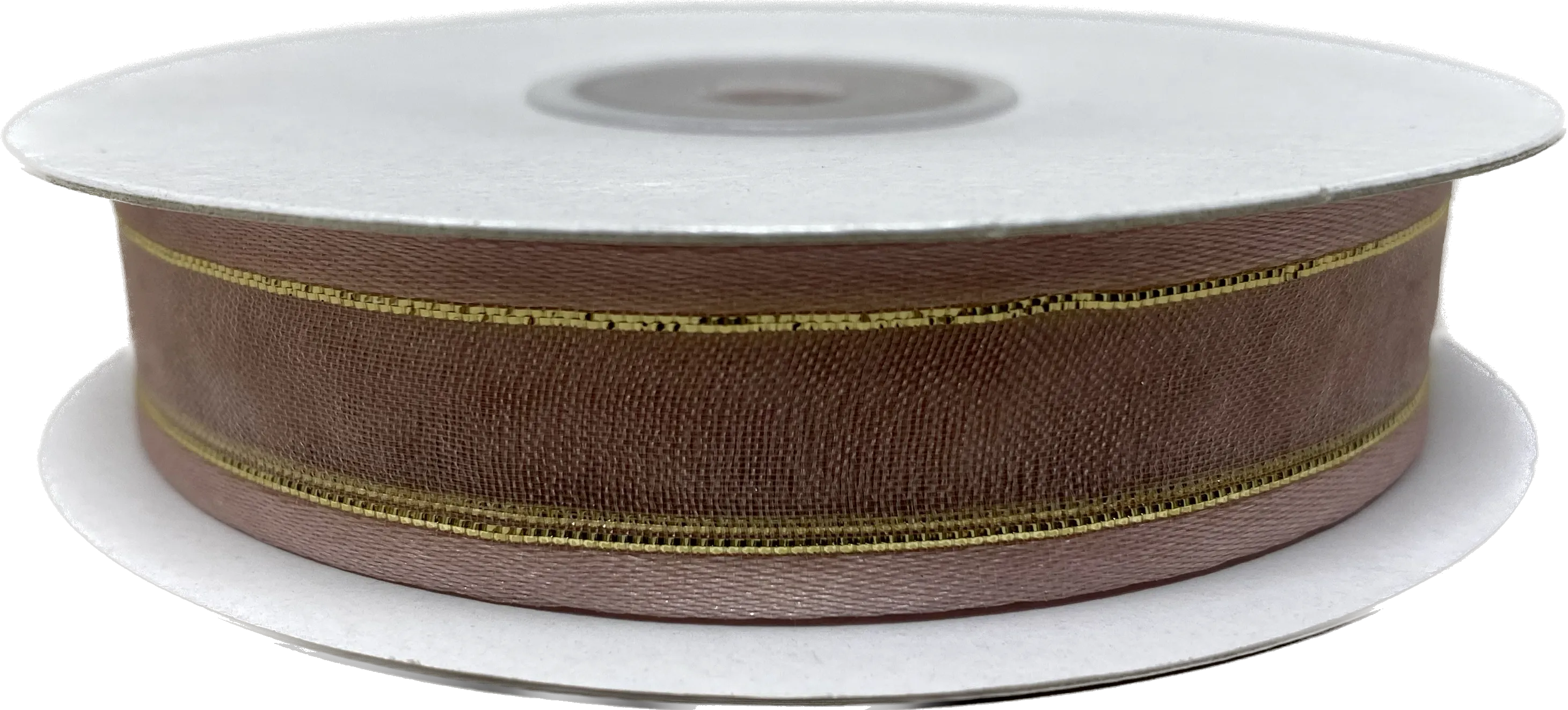 5/8" Sheer Organza Ribbon w/ Satin & Metallic Edges (25 Yds)
