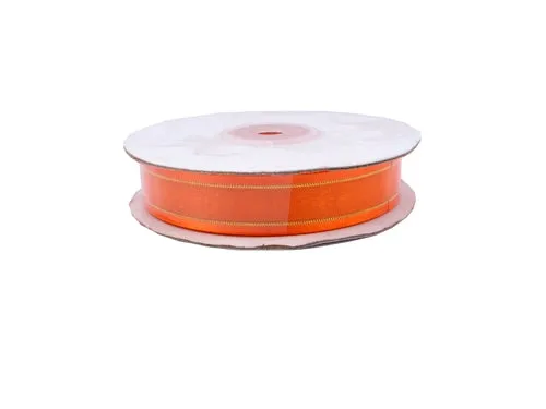 5/8" Sheer Organza Ribbon w/ Satin & Metallic Edges (25 Yds)