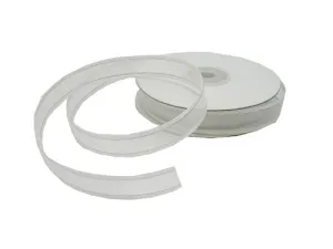 5/8" Sheer Organza Ribbon w/ Satin & Metallic Edges (25 Yds)