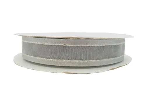 5/8" Sheer Organza Ribbon w/ Satin & Metallic Edges (25 Yds)