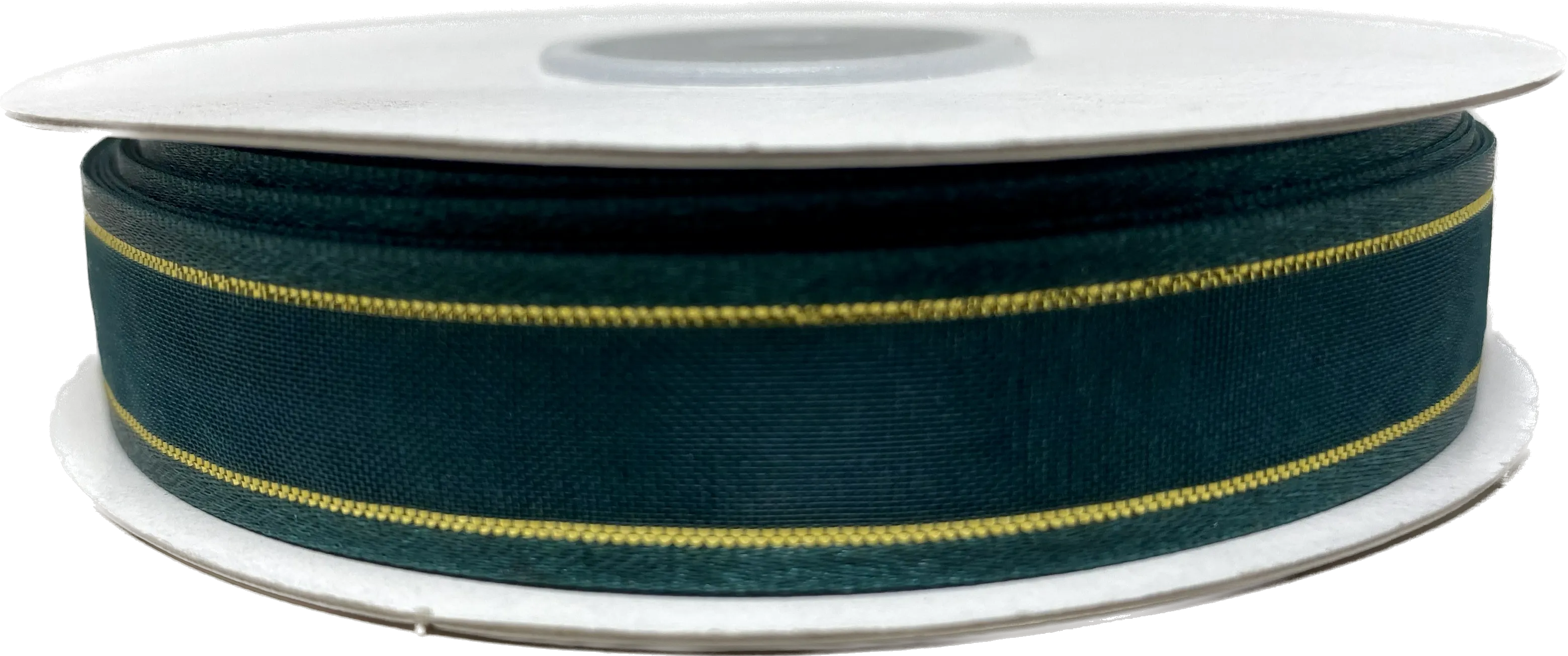 5/8" Sheer Organza Ribbon w/ Satin & Metallic Edges (25 Yds)