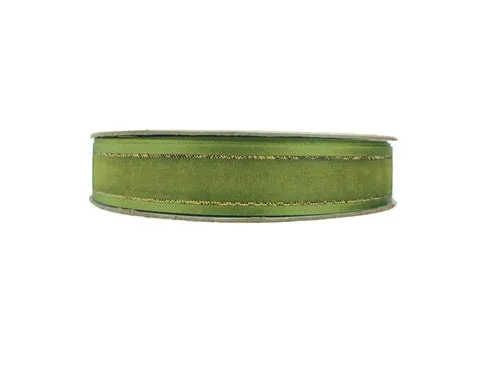 5/8" Sheer Organza Ribbon w/ Satin & Metallic Edges (25 Yds)