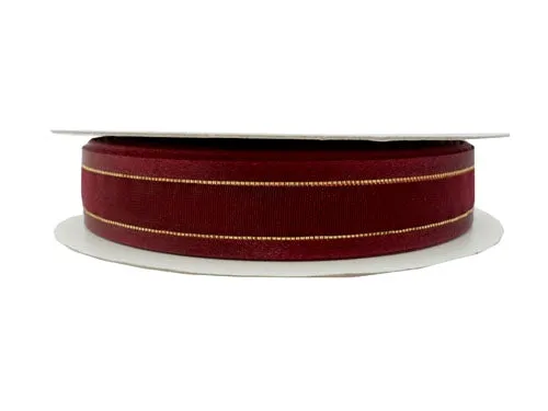 5/8" Sheer Organza Ribbon w/ Satin & Metallic Edges (25 Yds)