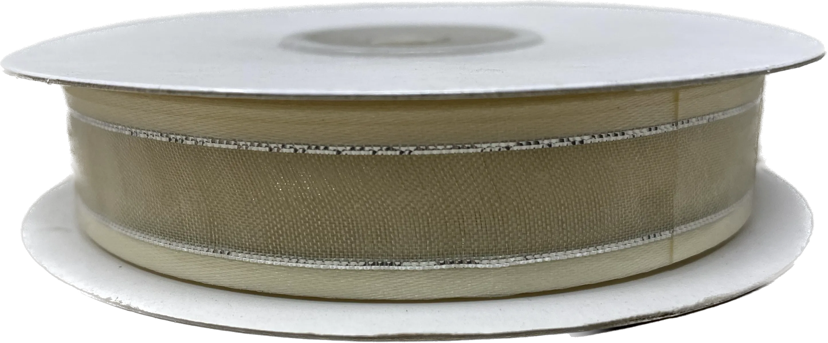 5/8" Sheer Organza Ribbon w/ Satin & Metallic Edges (25 Yds)