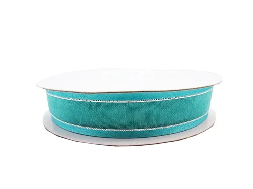 5/8" Sheer Organza Ribbon w/ Satin & Metallic Edges (25 Yds)