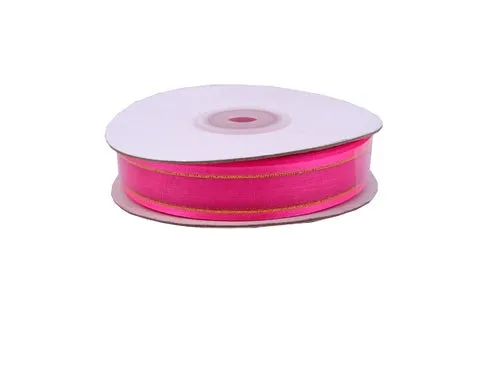5/8" Sheer Organza Ribbon w/ Satin & Metallic Edges (25 Yds)
