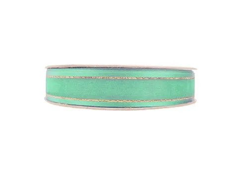 5/8" Sheer Organza Ribbon w/ Satin & Metallic Edges (25 Yds)