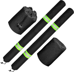 60 Inch Thickened Foam Boat Trailer Guide Pole Pad and Cover with Capped End and Reflective Stripe for Ski Boat, Fishing Boat or Sailboat Trailer