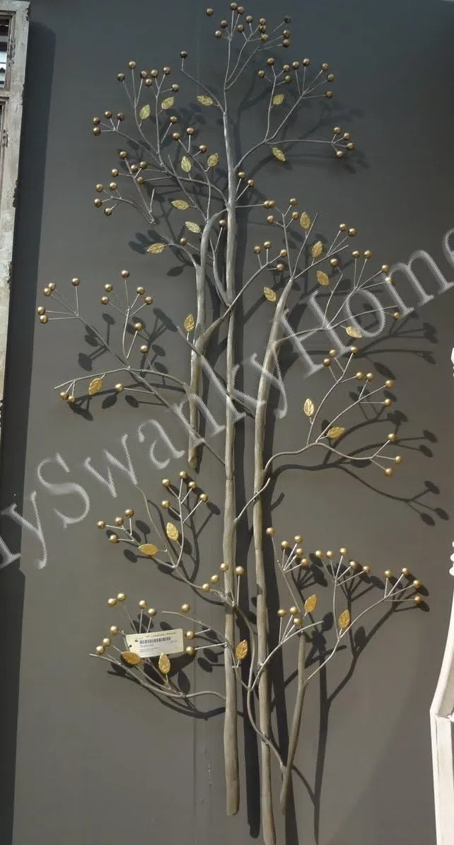 61" Tall Flowering Branch Iron Wall Art