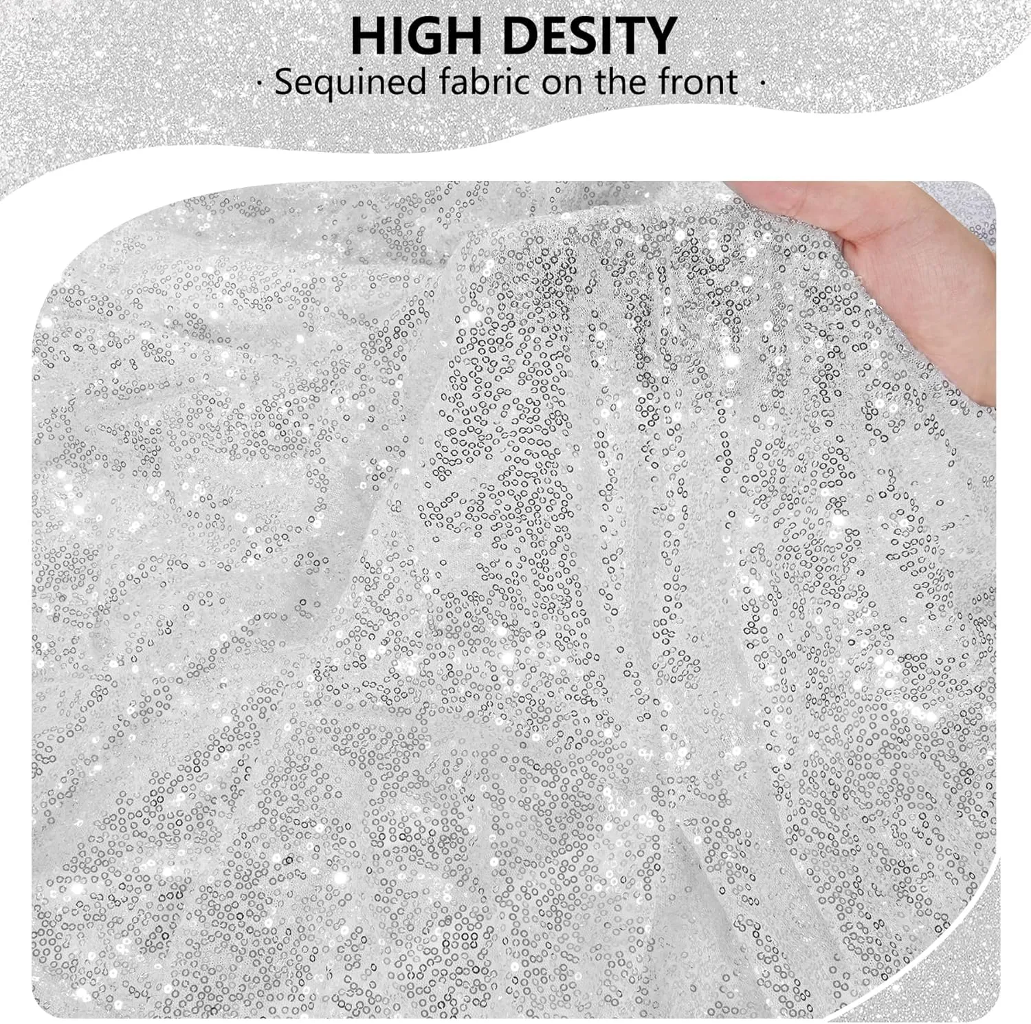 6.6FT Silver Arch Cover-Sequin Spandex Fitted Wedding Arch Cover Round Top Chiara Background Covers for Birthday Party Baby Shower Photo Arch Stand Decoration