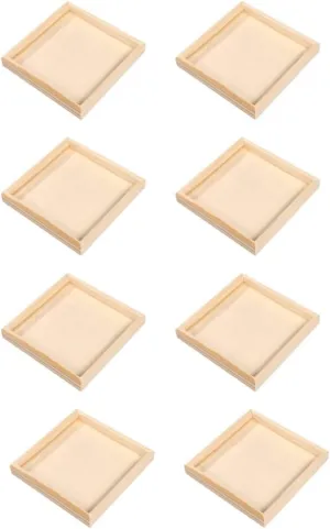 8pcs Wooden Cube Puzzle Storage Trays Block Toy Organizer for Boys and Girls for Keeping Toys Tidy and Home Clean