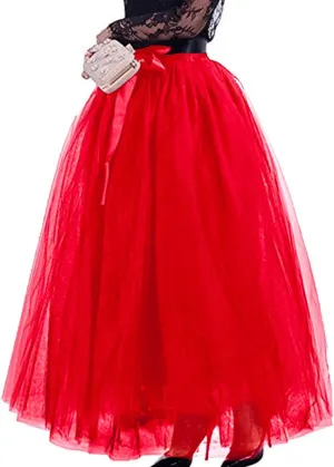 928 - Plus Size Long Maxi A-Line Tutu Tulle Wedding Skirt