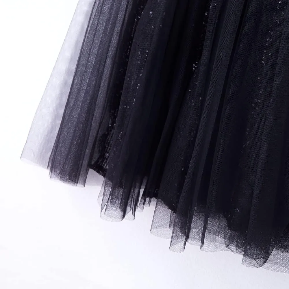 A ARFAR Women Sequin Dress Tulle Party Dress for Women Sexy V-Neck Dress Formal Long Dresses Evening Prom Gowns
