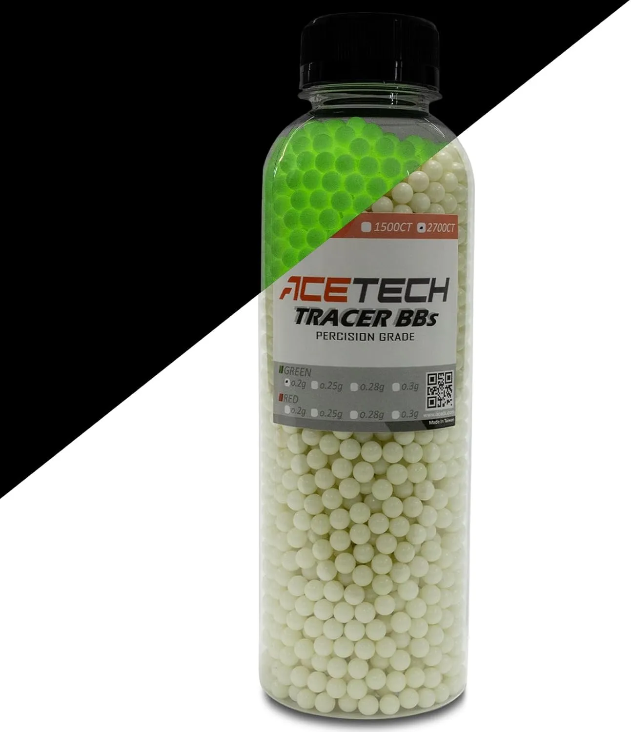 ACETECH Airsoft Tracer BB 6mm 2700 Count Glow in The Dark