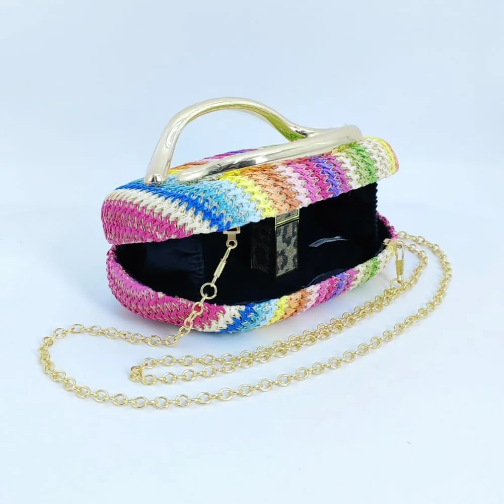 Acrylic Clutch Purse for Women Classic Round Acrylic Evening Handbag Vintage Metal Handlebars Bag for Wedding Party Prom